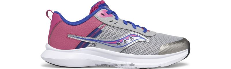 Saucony Kids Axon 3 Sneaker 8460X1007 Grey/Fuchsia