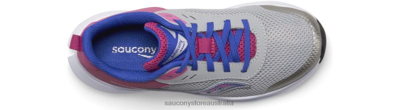 Saucony Kids Axon 3 Sneaker 8460X1007 Grey/Fuchsia