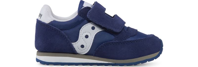 Saucony Kids Baby Jazz Hook & Loop Sneaker 8460X986 Navy/ White