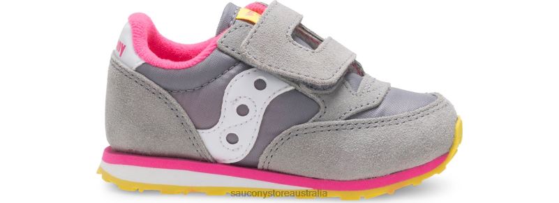 Saucony Kids Baby Jazz Hook & Loop Sneaker 8460X990 Grey/Pink