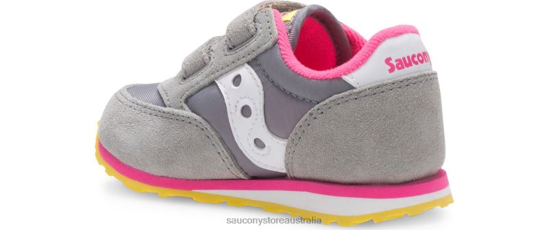 Saucony Kids Baby Jazz Hook & Loop Sneaker 8460X990 Grey/Pink