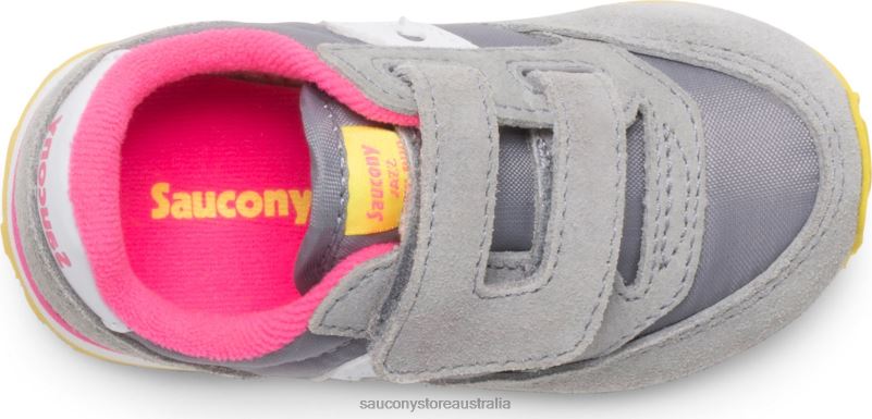 Saucony Kids Baby Jazz Hook & Loop Sneaker 8460X990 Grey/Pink