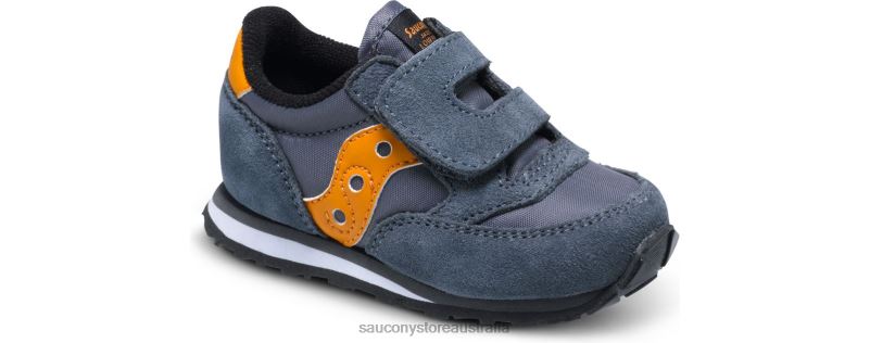 Saucony Kids Baby Jazz Hook & Loop Sneaker 8460X992 Grey/Orange