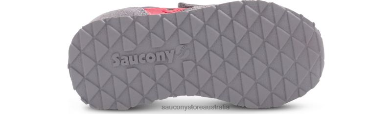 Saucony Kids Baby Jazz Hook & Loop Sneaker 8460X993 Grey/Red