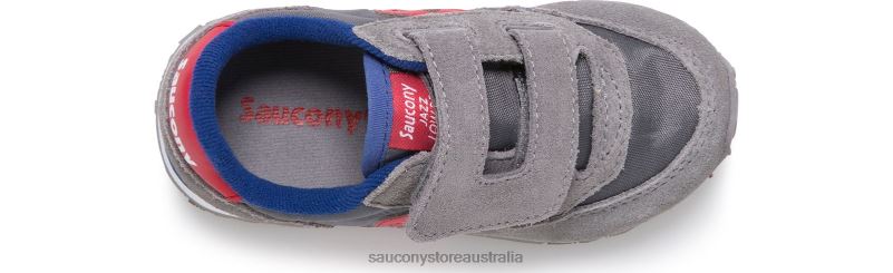 Saucony Kids Baby Jazz Hook & Loop Sneaker 8460X993 Grey/Red