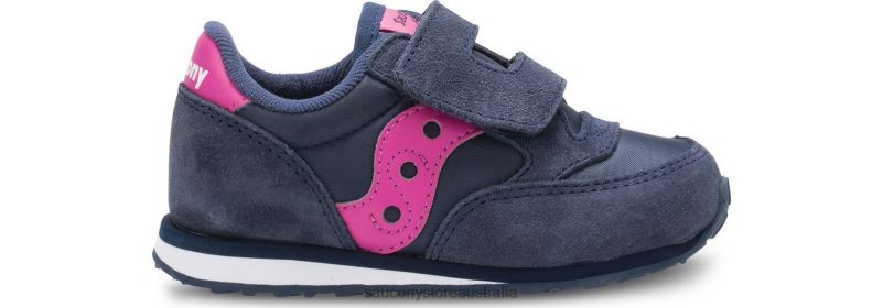 Saucony Kids Baby Jazz Hook & Loop Sneaker 8460X995 Navy/Pink