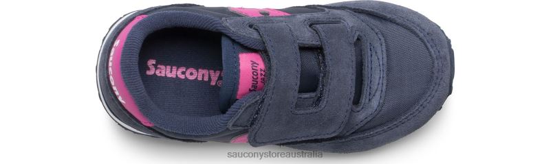 Saucony Kids Baby Jazz Hook & Loop Sneaker 8460X995 Navy/Pink