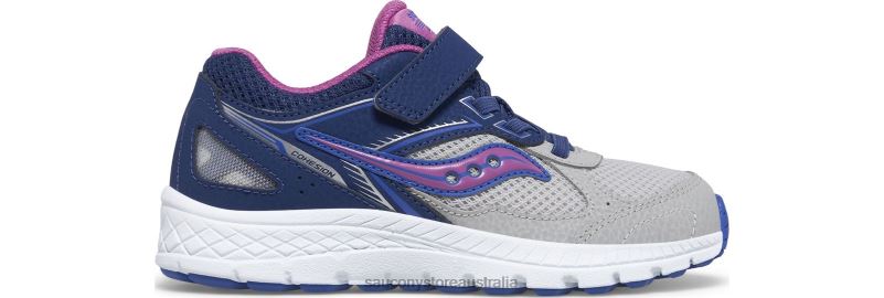 Saucony Kids Cohesion 14 A/C Sneaker 8460X917 Navy/Grey/Grape