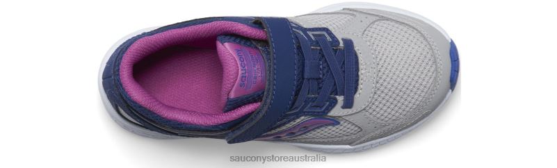 Saucony Kids Cohesion 14 A/C Sneaker 8460X917 Navy/Grey/Grape