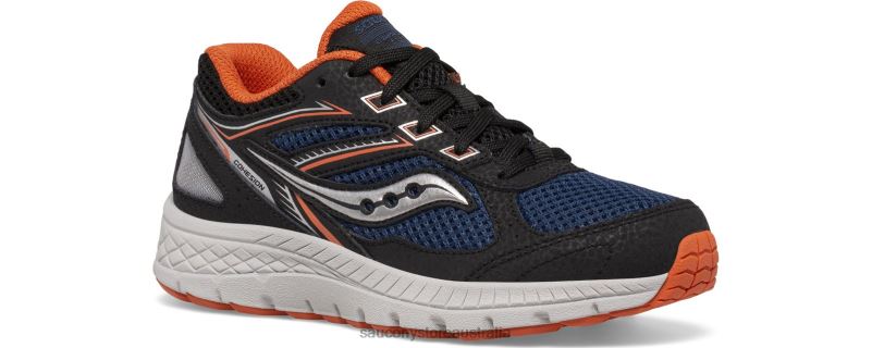 Saucony Kids Cohesion 14 Lace Sneaker 8460X928 Black/Navy/Rust