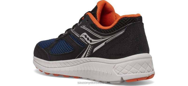 Saucony Kids Cohesion 14 Lace Sneaker 8460X928 Black/Navy/Rust
