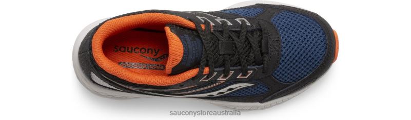 Saucony Kids Cohesion 14 Lace Sneaker 8460X928 Black/Navy/Rust