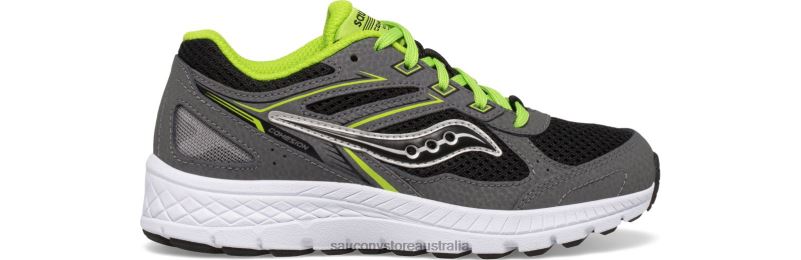 Saucony Kids Cohesion 14 Lace Sneaker 8460X930 Grey/Black/Green