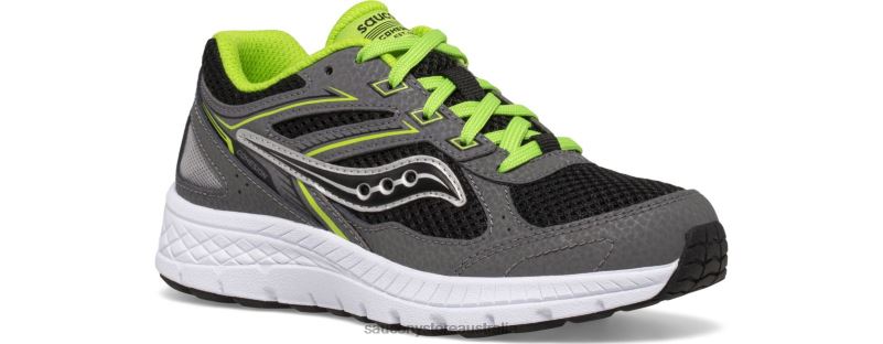 Saucony Kids Cohesion 14 Lace Sneaker 8460X930 Grey/Black/Green