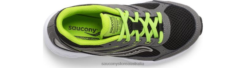 Saucony Kids Cohesion 14 Lace Sneaker 8460X930 Grey/Black/Green