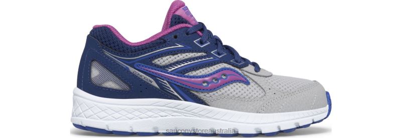 Saucony Kids Cohesion 14 Lace Sneaker 8460X931 Navy/Grey/Grape