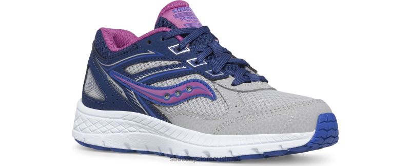 Saucony Kids Cohesion 14 Lace Sneaker 8460X931 Navy/Grey/Grape