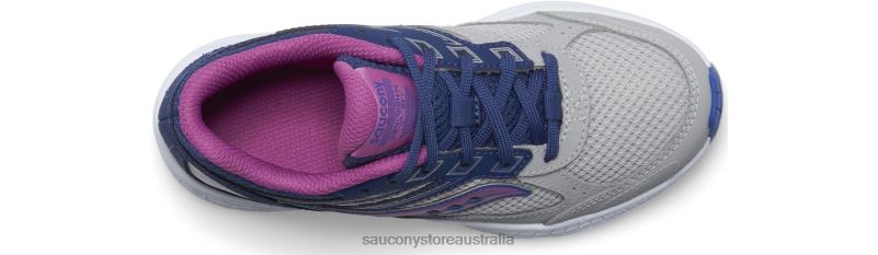 Saucony Kids Cohesion 14 Lace Sneaker 8460X931 Navy/Grey/Grape