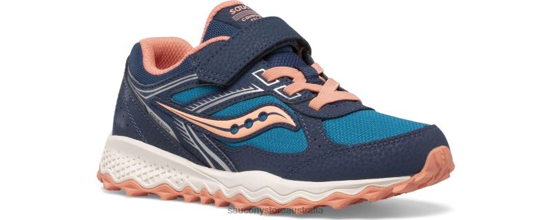 Saucony Kids Cohesion TR14 A/C Sneaker 8460X974 Navy/Teal/Coral