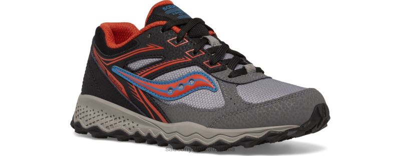 Saucony Kids Cohesion TR14 Lace Sneaker 8460X893 Black/Grey/Rust