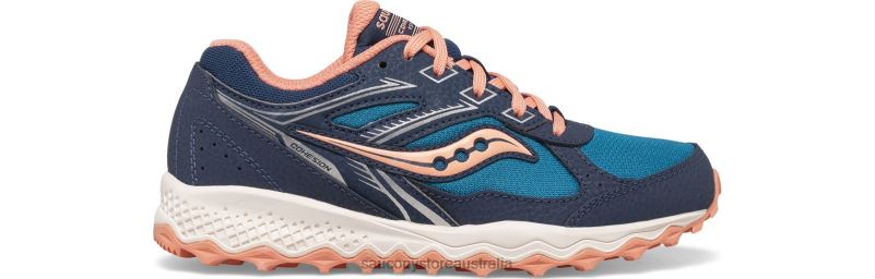 Saucony Kids Cohesion TR14 Lace Sneaker 8460X896 Navy/Teal/Coral