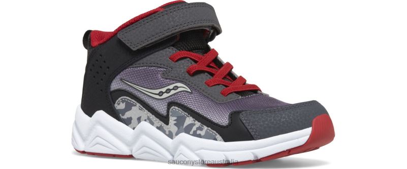 Saucony Kids Flash Mid A/C Sneaker 8460X1013 Grey/Red