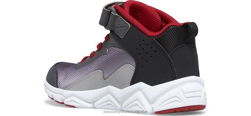 Saucony Kids Flash Mid A/C Sneaker 8460X1013 Grey/Red