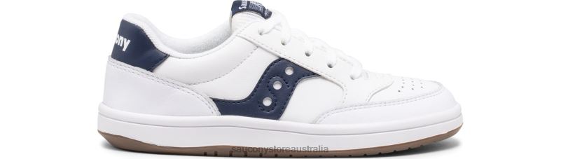 Saucony Kids Jazz Court Sneaker 8460X1039 White/Navy