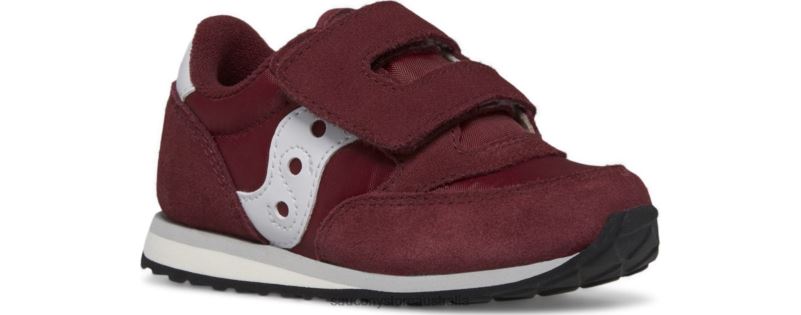 Saucony Kids Jazz Hook & Loop Sneaker 8460X947 Burgundy/White