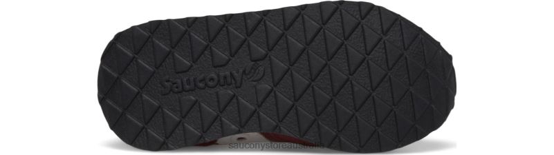 Saucony Kids Jazz Hook & Loop Sneaker 8460X947 Burgundy/White