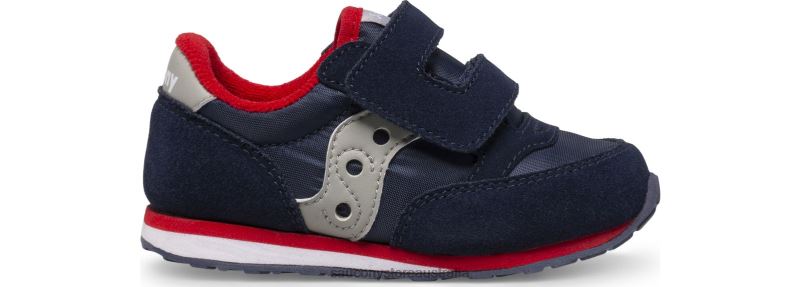 Saucony Kids Jazz Hook & Loop Sneaker 8460X952 Navy/Grey/Red