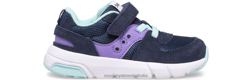 Saucony Kids Jazz Lite 2.0 Sneaker 8460X905 Navy/Purple/Turq