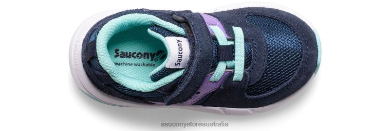Saucony Kids Jazz Lite 2.0 Sneaker 8460X905 Navy/Purple/Turq
