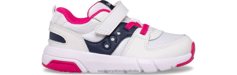 Saucony Kids Jazz Lite 2.0 Sneaker 8460X908 White/Navy/Pink