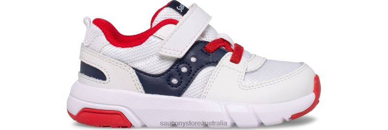 Saucony Kids Jazz Lite 2.0 Sneaker 8460X909 White/Navy/Red