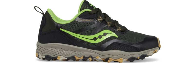 Saucony Kids Peregrine 12 Shield Sneaker 8460X898 Black/Slime