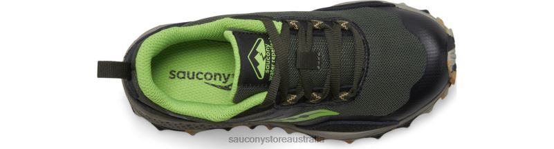 Saucony Kids Peregrine 12 Shield Sneaker 8460X898 Black/Slime