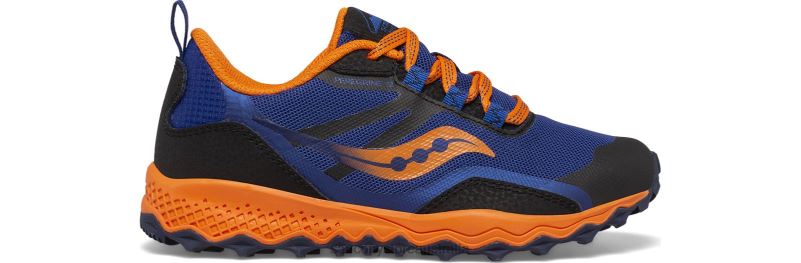 Saucony Kids Peregrine 12 Shield Sneaker 8460X900 Navy/Orange