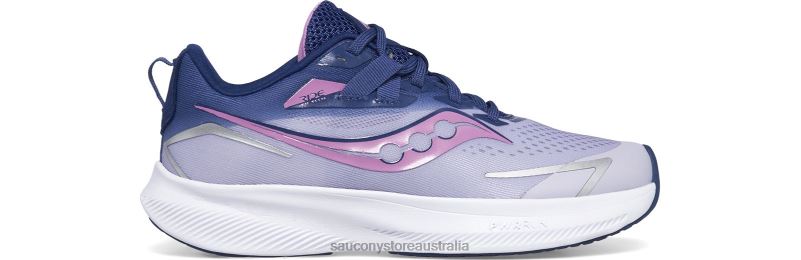 Saucony Kids Ride 15 Sneaker 8460X1033 Mauve/Indigo