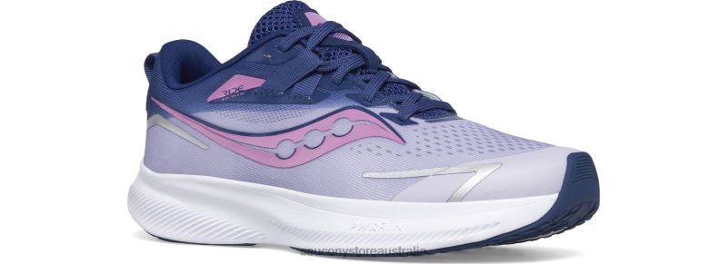 Saucony Kids Ride 15 Sneaker 8460X1033 Mauve/Indigo