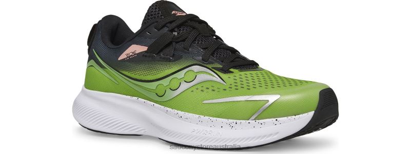 Saucony Kids Ride 15 Sneaker 8460X1034 Black/Green