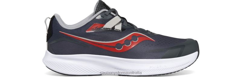 Saucony Kids Ride 15 Sneaker 8460X1035 Grey/Black/Red