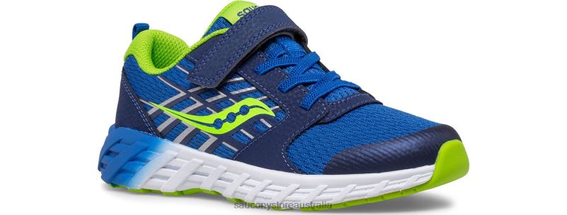 Saucony Kids Wind 2.0 A/C Sneaker 8460X870 Blue/Green