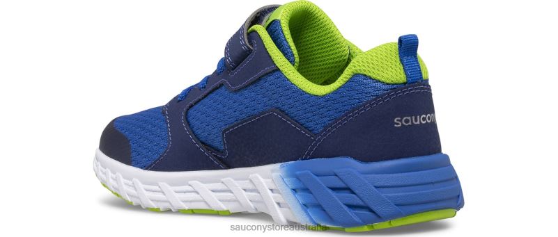 Saucony Kids Wind 2.0 A/C Sneaker 8460X870 Blue/Green