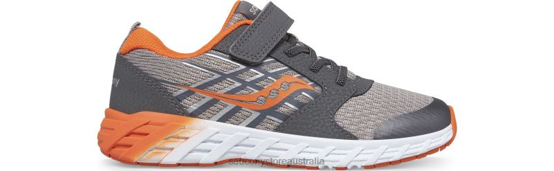 Saucony Kids Wind 2.0 A/C Sneaker 8460X872 Grey/Orange