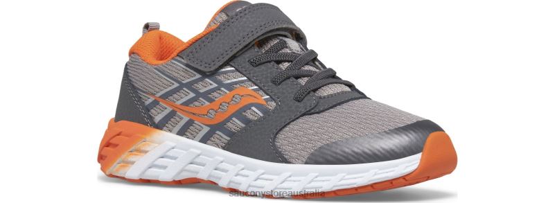 Saucony Kids Wind 2.0 A/C Sneaker 8460X872 Grey/Orange
