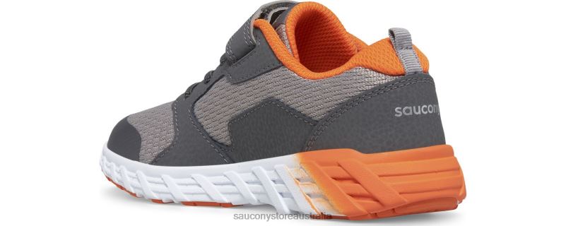 Saucony Kids Wind 2.0 A/C Sneaker 8460X872 Grey/Orange