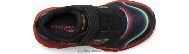 Saucony Kids Wind 2.0 A/C Sneaker 8460X875 Neon/Black/Red