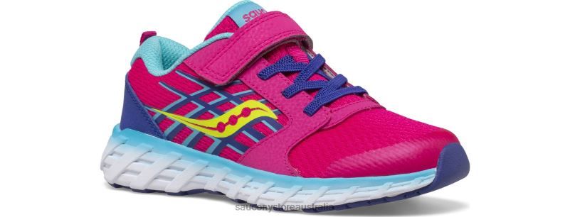 Saucony Kids Wind 2.0 A/C Sneaker 8460X876 Pink/Blue/Green