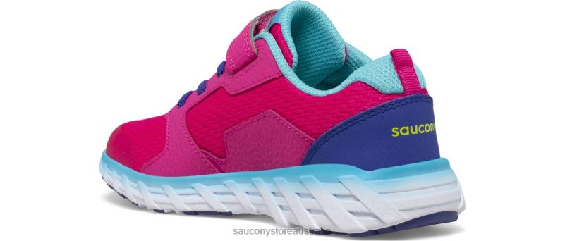 Saucony Kids Wind 2.0 A/C Sneaker 8460X876 Pink/Blue/Green
